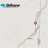 Caltrans map marking locations of rockfall protection projects