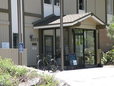 Truckee Joseph Center facade and front door with parking spots