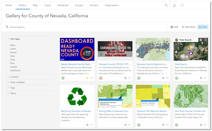 Open the Map Gallery