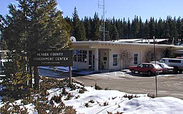 Sheriff Truckee Office during winter - snow on the ground