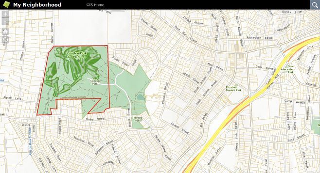 Map. My Neighborhood 2.0 Map portal for parcel information searches.