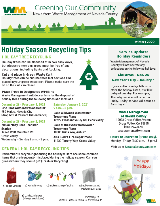 WM Free Christmas Tree Recycle