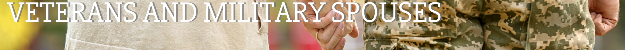 veterans and military spouses title banner with image of couple holding hands