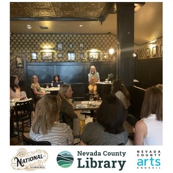 Kirsten Casey Poet Laureate at the National Hotel in Nevada City giving a presentation