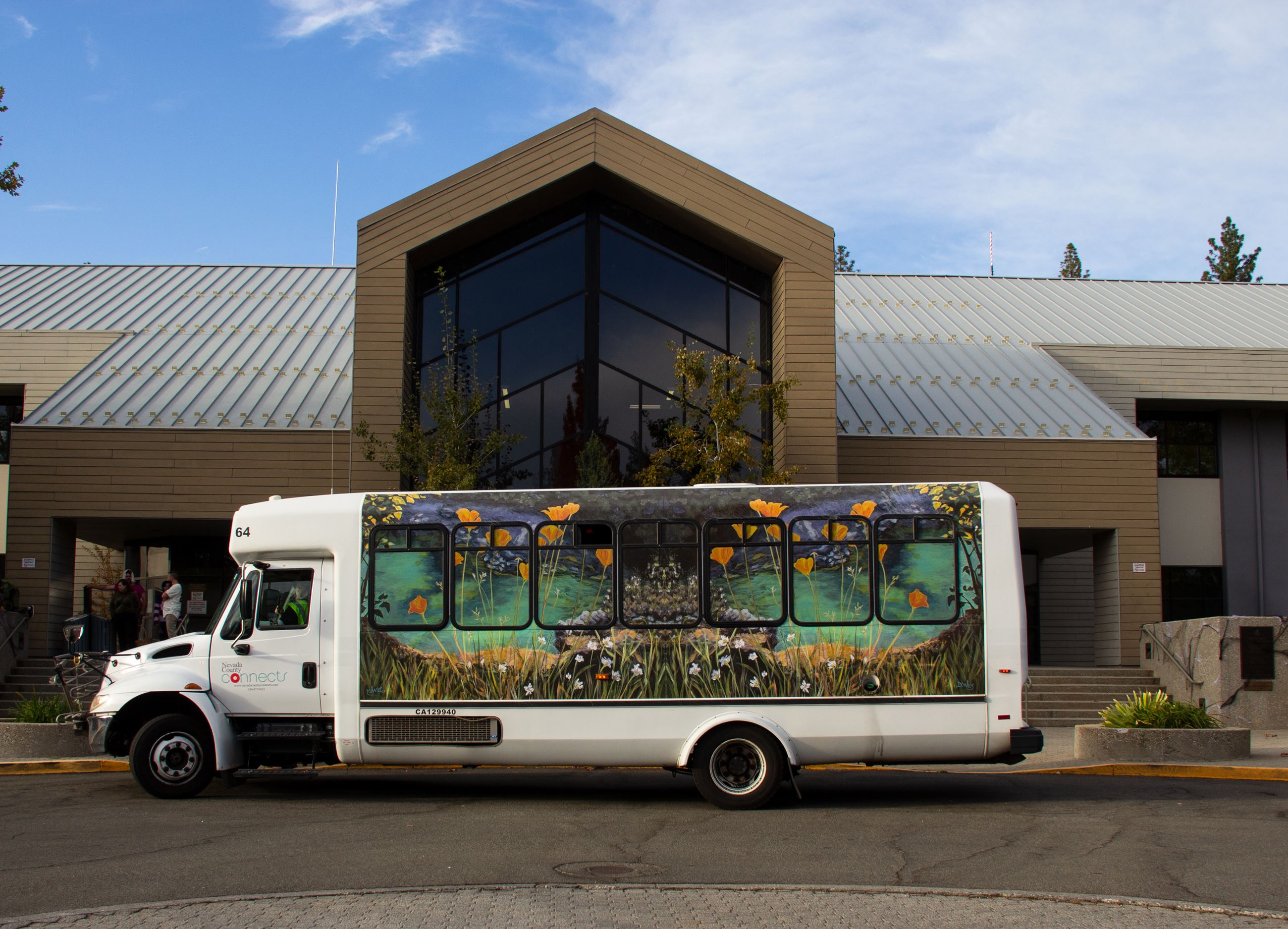 Nevada County Connects Bus with Poppies by Denise Wey on the side