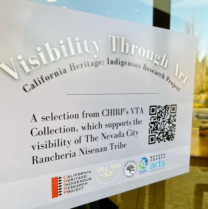 Film cling on the Rood Center front door announcing the exhibit