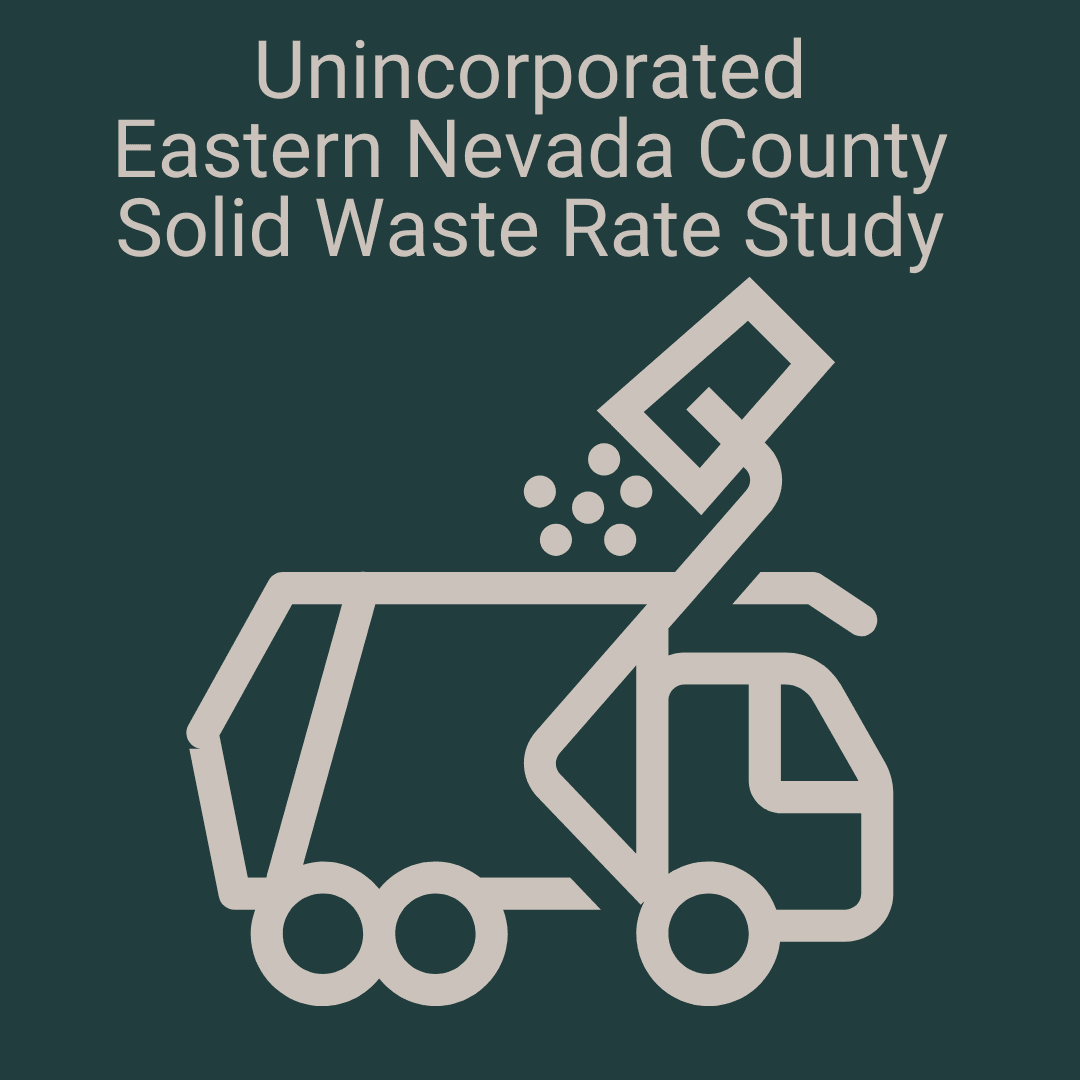 Unincorporated Eastern Nevada County Solid Waste Rate Study with garbage truck image