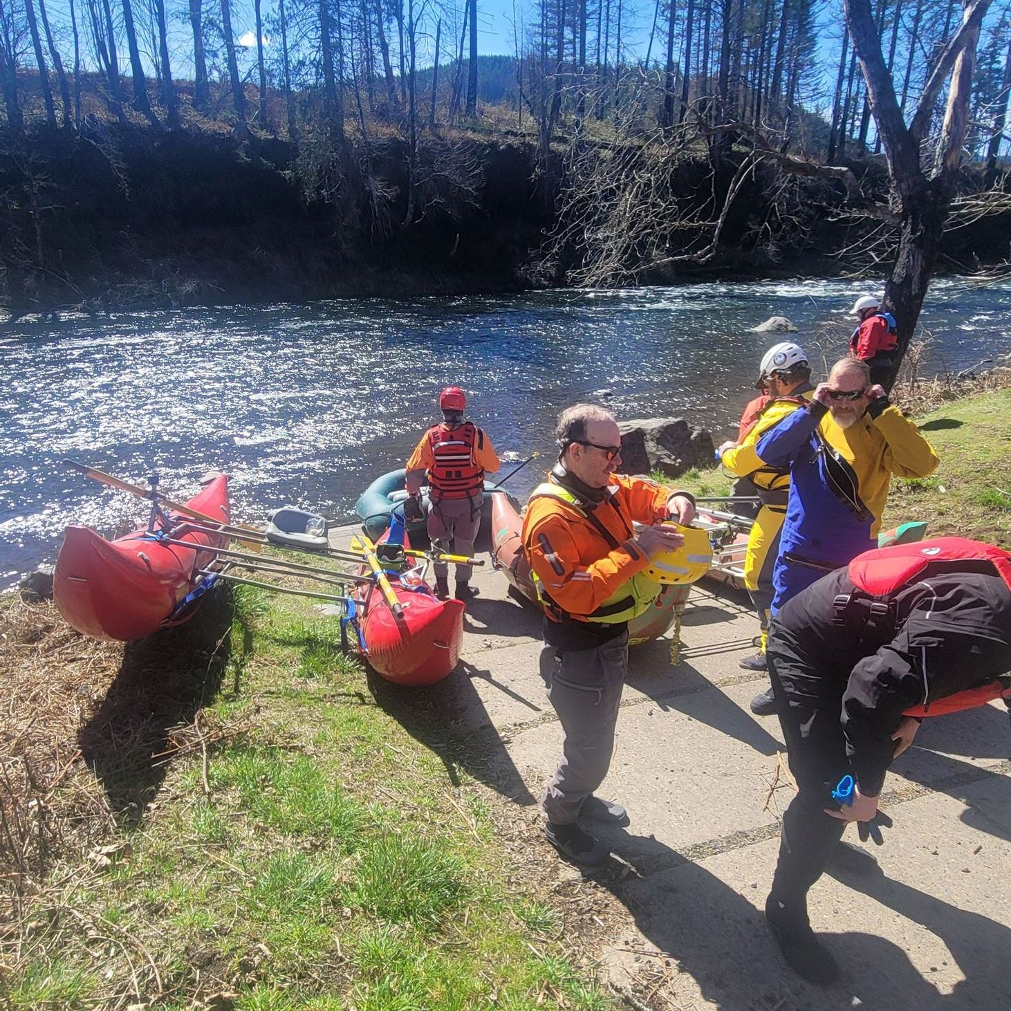 People near a river 