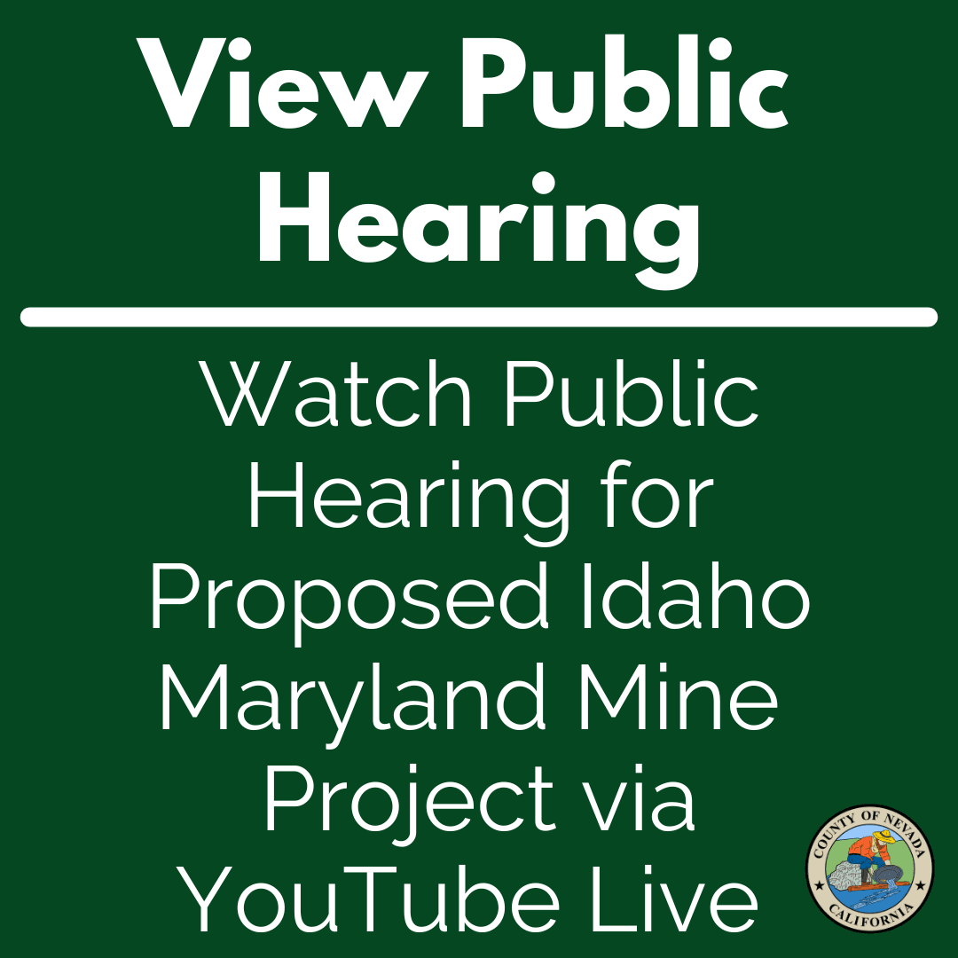 View Public Hearing:Watch Public Hearing for Proposed Idaho Maryland Mine Project via YouTube live