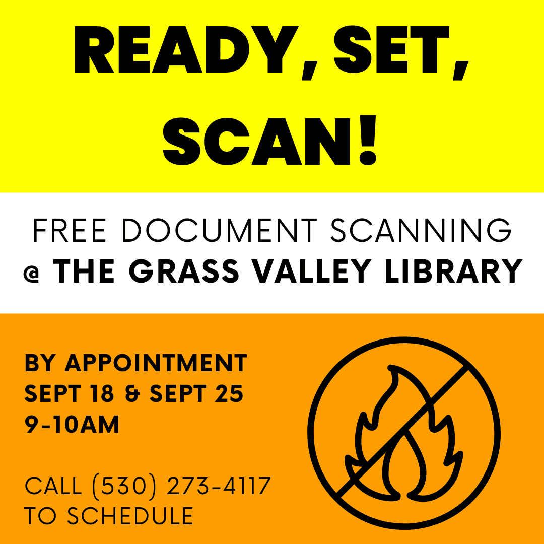 Yellow White and Orange color blocks with black text and drawing of campfire