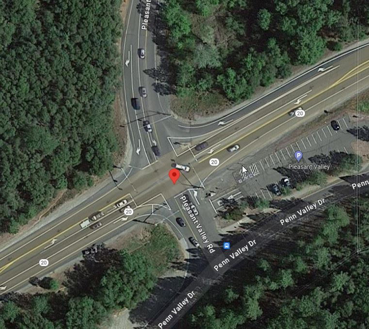 Wastewater Aerial Shot of Pleasant Valley Rd and Highway 20