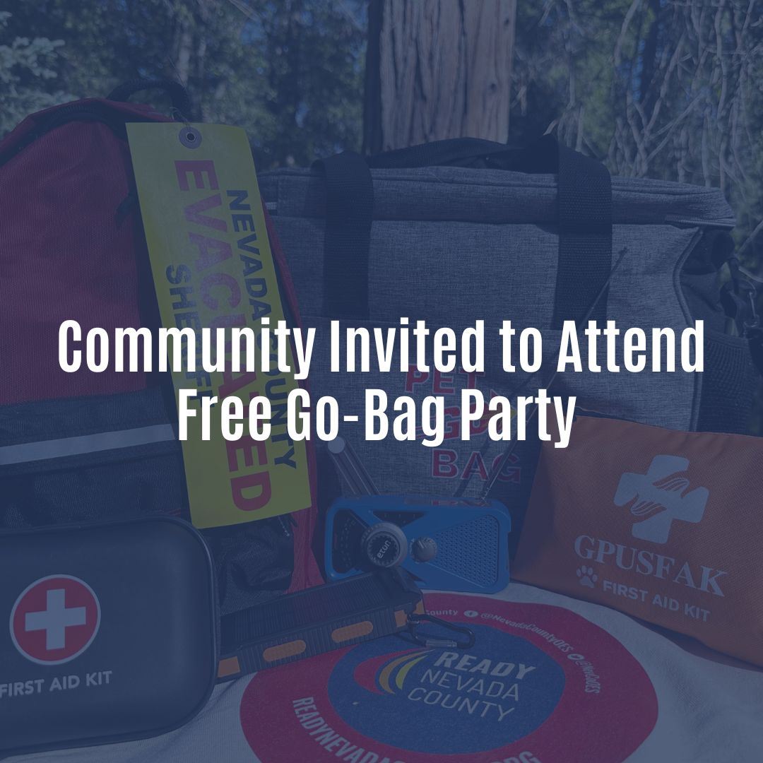 NewsFlash for Go-Bag with an image of evacuation supplies including an evacuation tag. 