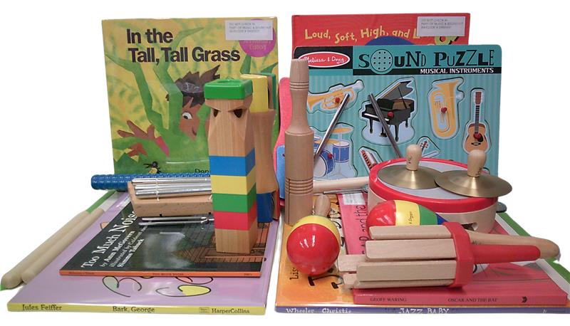 music and sound themed children's toys and picture books