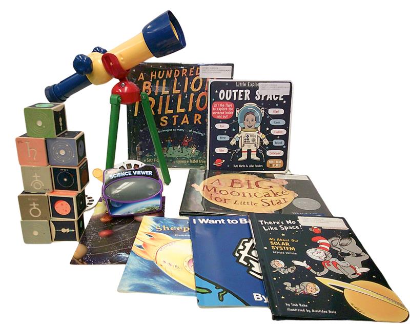 space-themed children's toys and books 