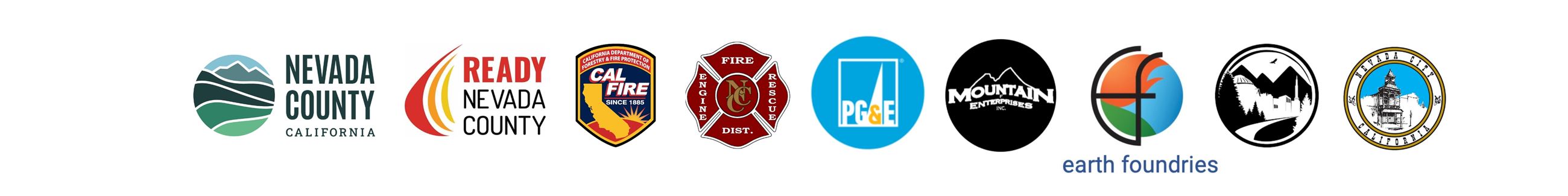 Biomass logos including CalFIRE, OES, Nevada County, GV, NC, NCCF