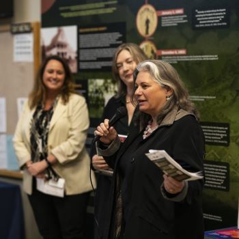 Chair Heidi Hall alongside Arts Council  Eliza Tudor and CEO Alison Lehman-photo credit casey garrot
