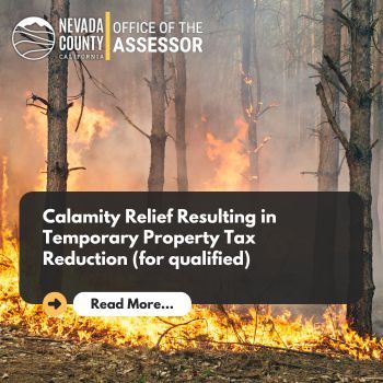 Calamity relief resulting in temporary property tax reduction (for qualified)