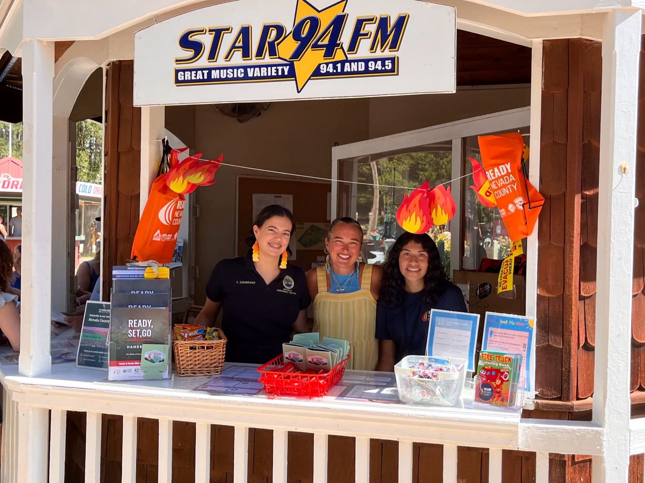 Nevada County Fair Youth Day booth with OES staff 