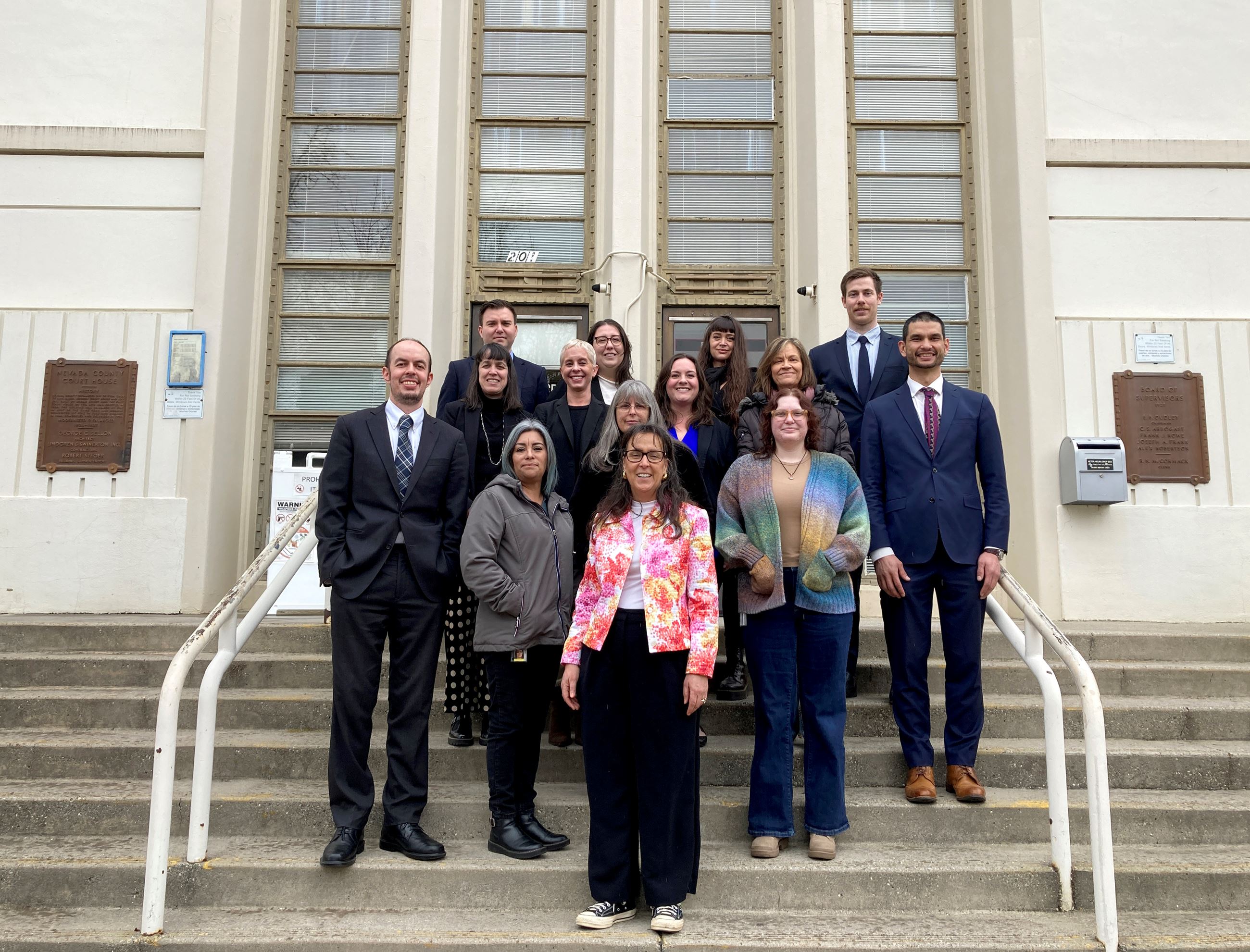 Public Defender Staff in front of the Nevada County Courthouse
