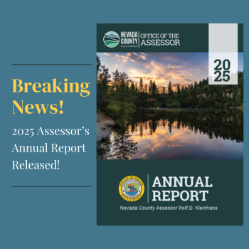 Breaking News! 2025 Assessor's Annual Report Released with a picture of the cover.