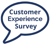 "Customer Experience Survey" inside a comment bubble. 