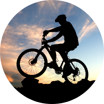 Silhouette of a Mountain Bike Rider