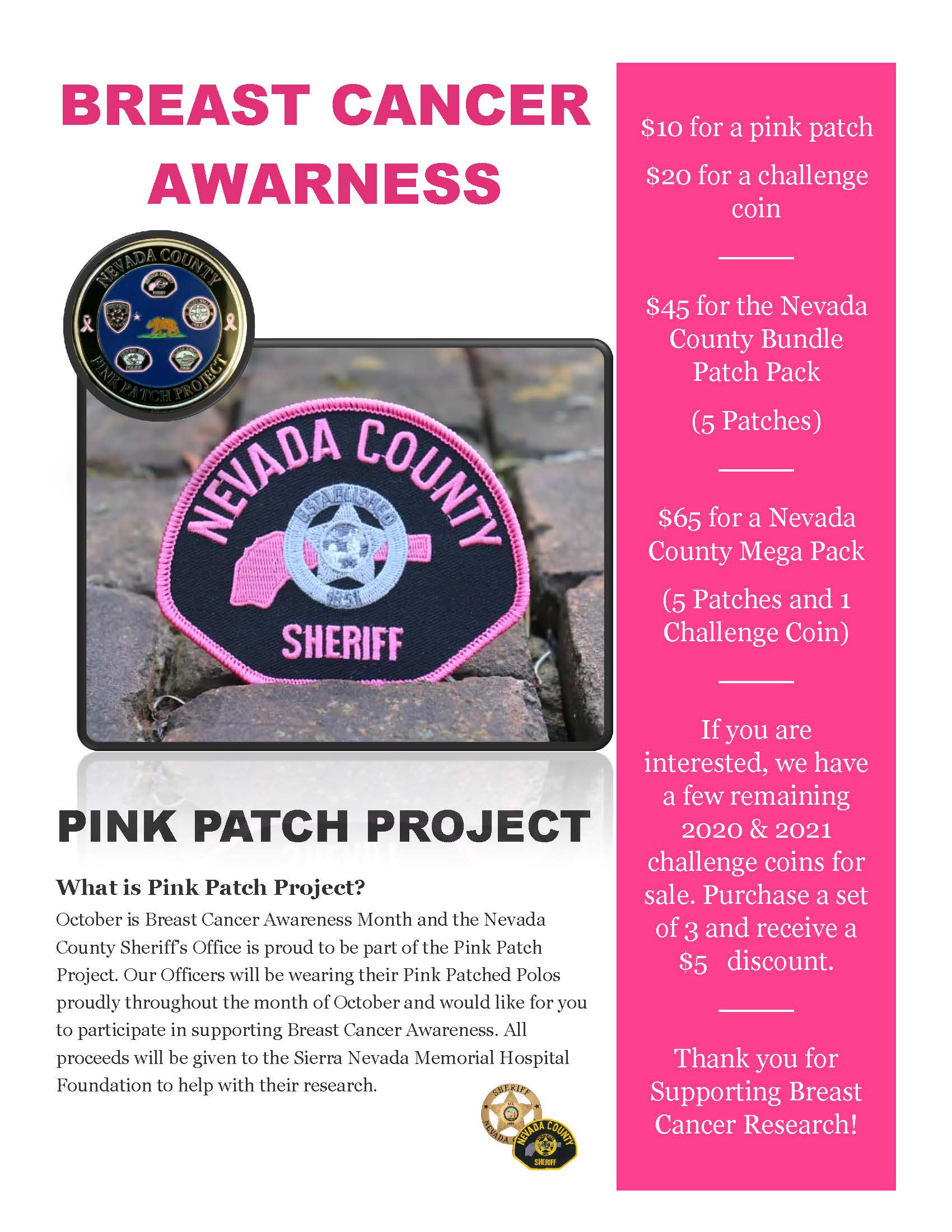 Pink Patch Flyer with Challenge Coin for 2022