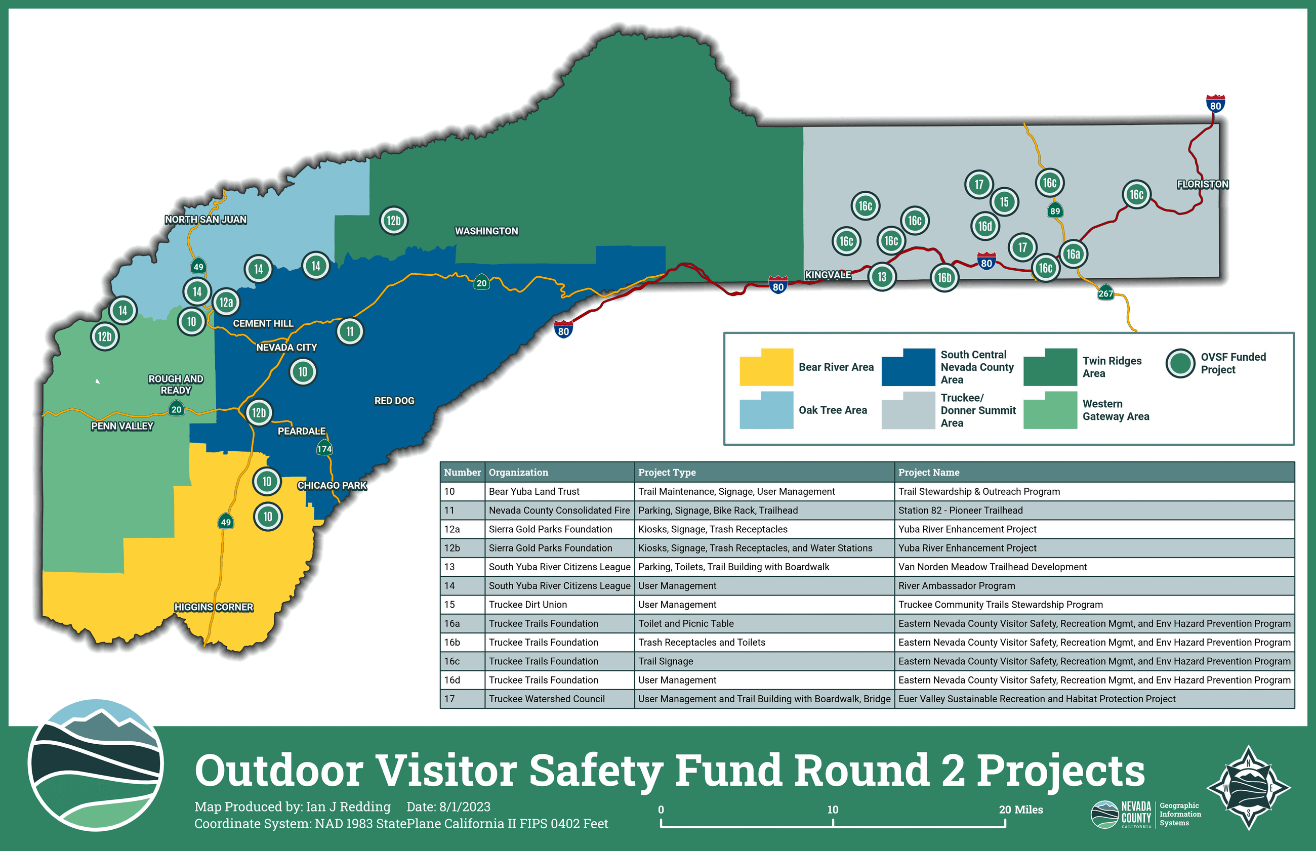 OVSF Round 2 Map Highlighting locations on list found on OVSF Round 2 Tab
