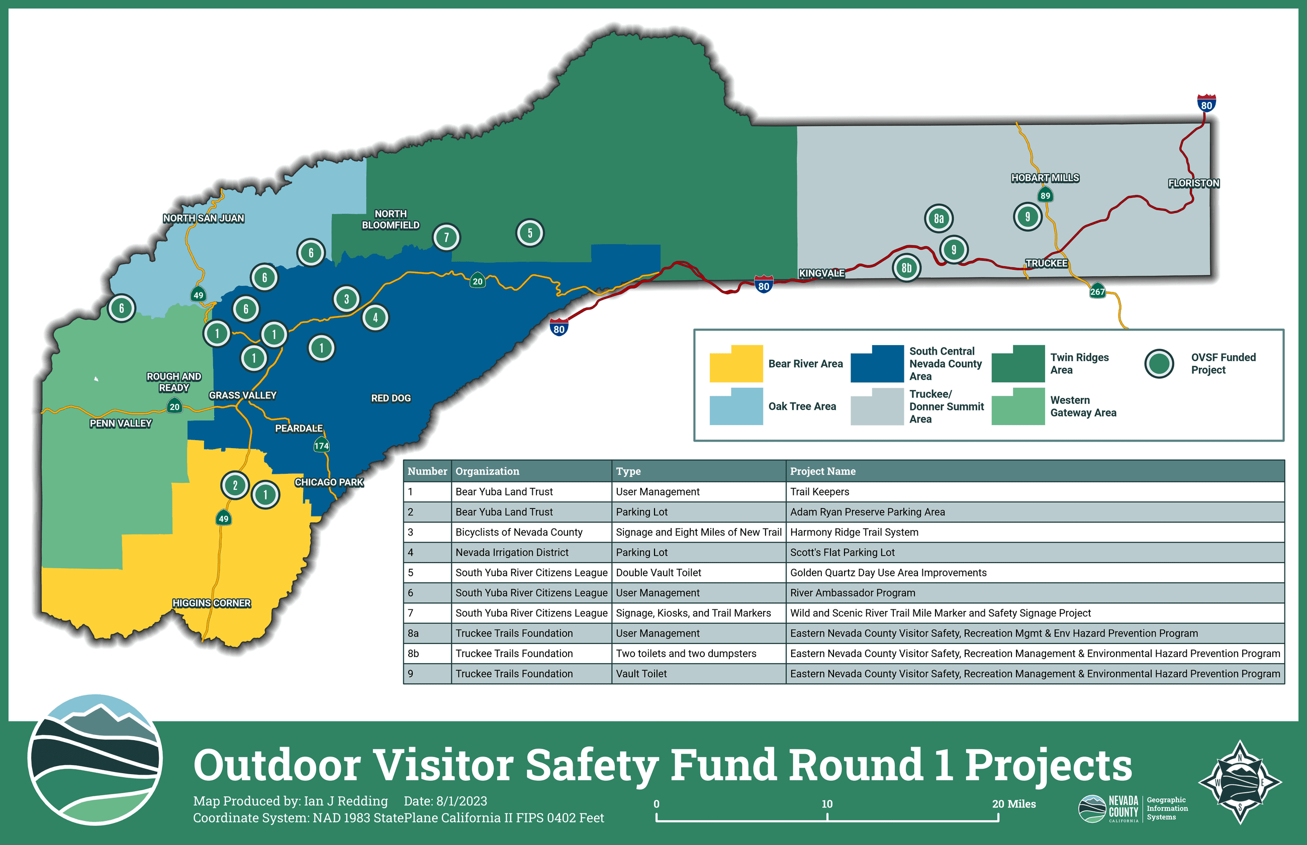OVSF Round 1 Map Highlighting locations on list found on OVSF Round 1 Tab