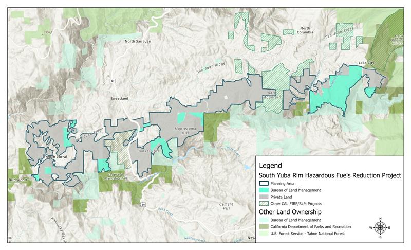 Map of South Yuba Rim Project Area