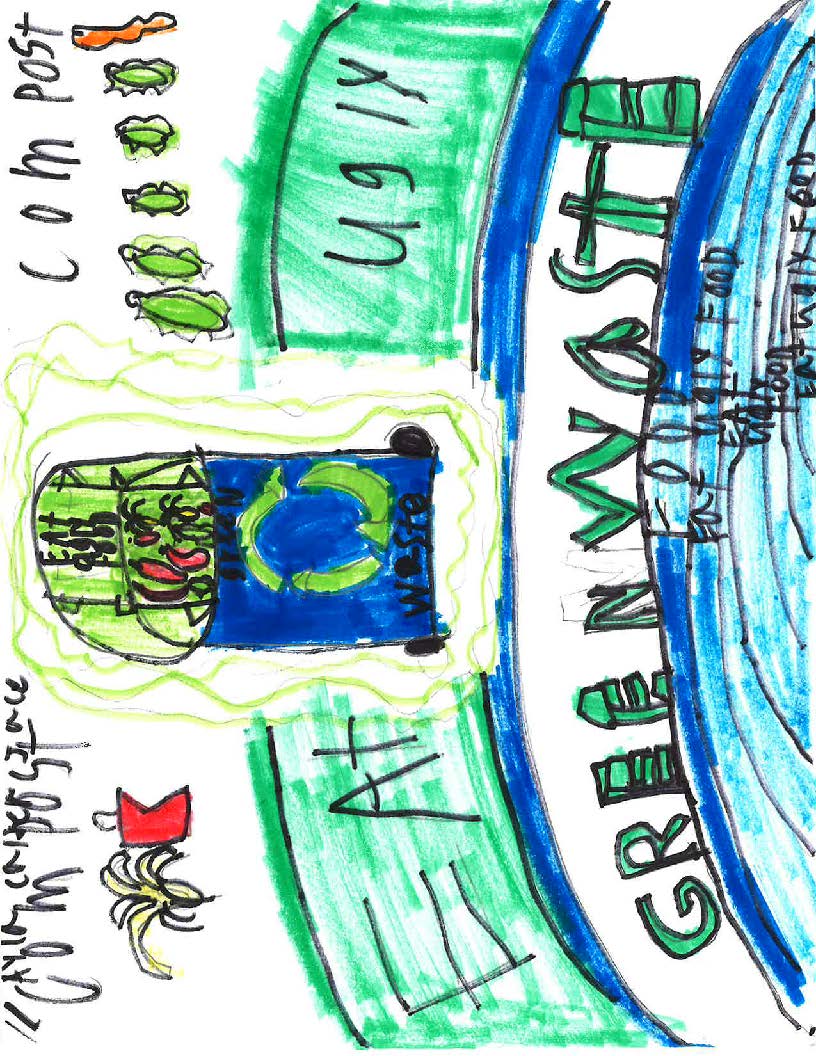 Student's art on eating ugly food and composting