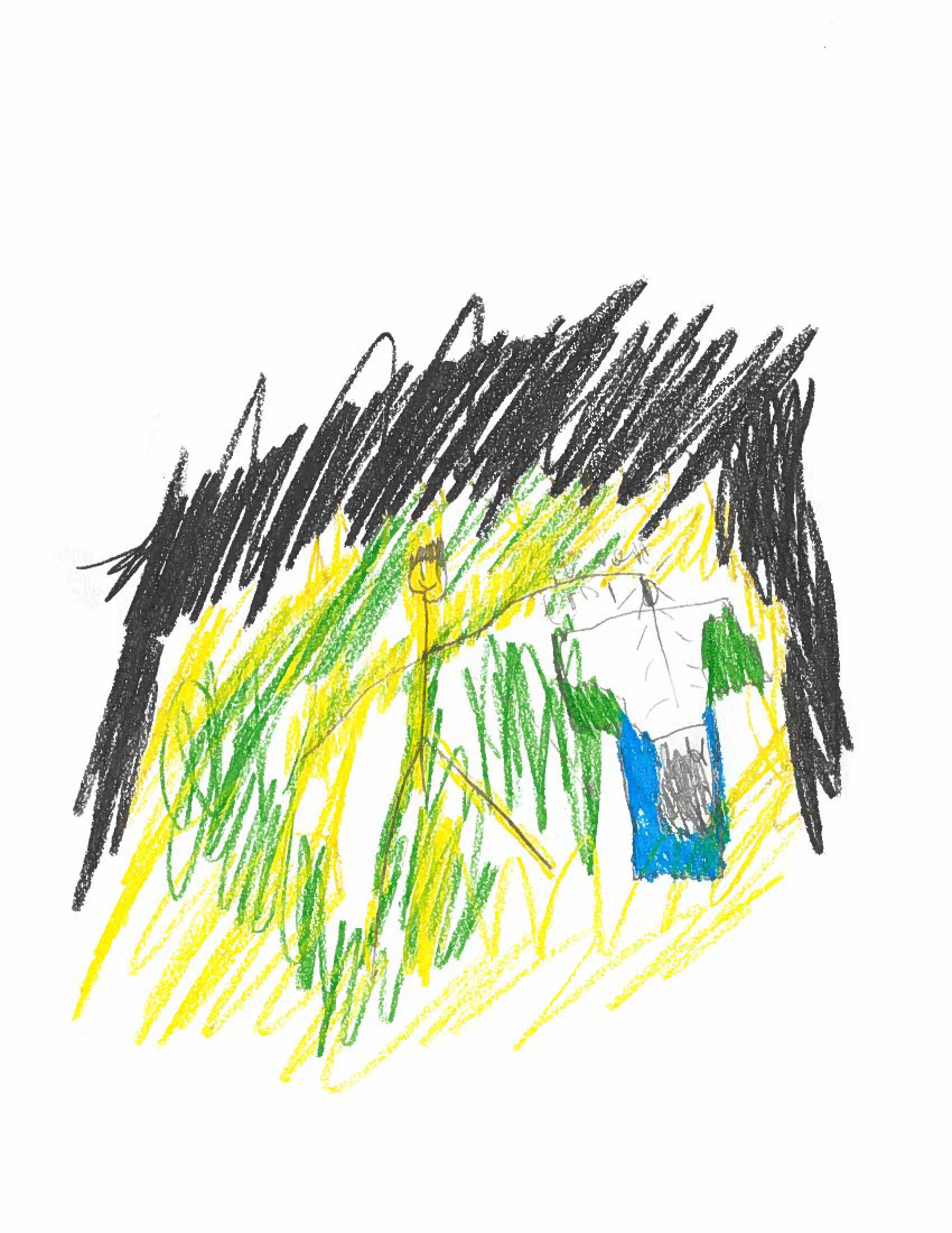 Drawing of person composting